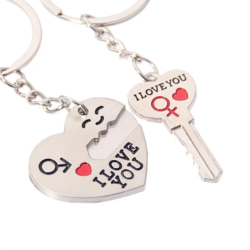 Couple Heart Key Ring