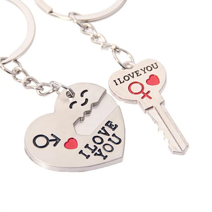 Couple Heart Key Ring