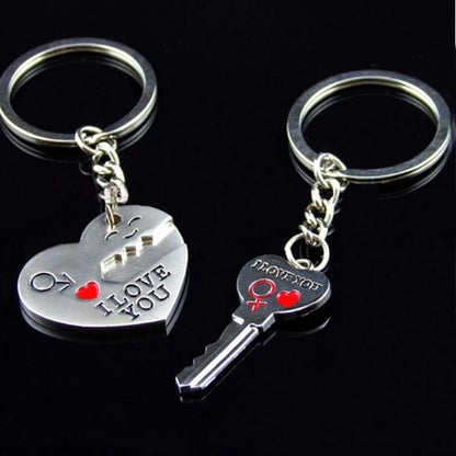 Couple Heart Key Ring