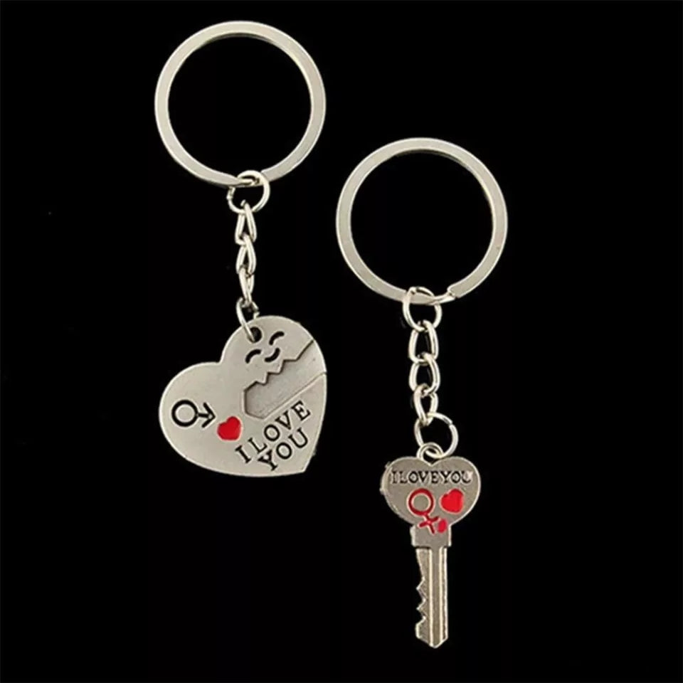 Couple Heart Key Ring