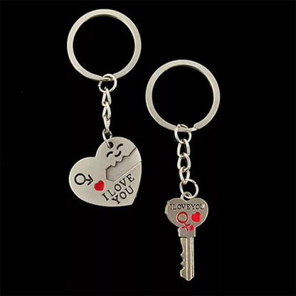 Couple Heart Key Ring
