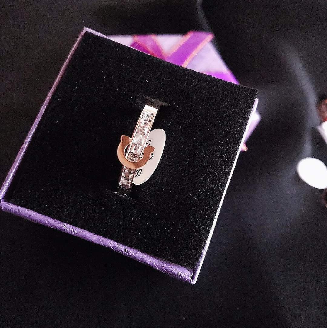 Rose Gold Titanium Belt Design Ring