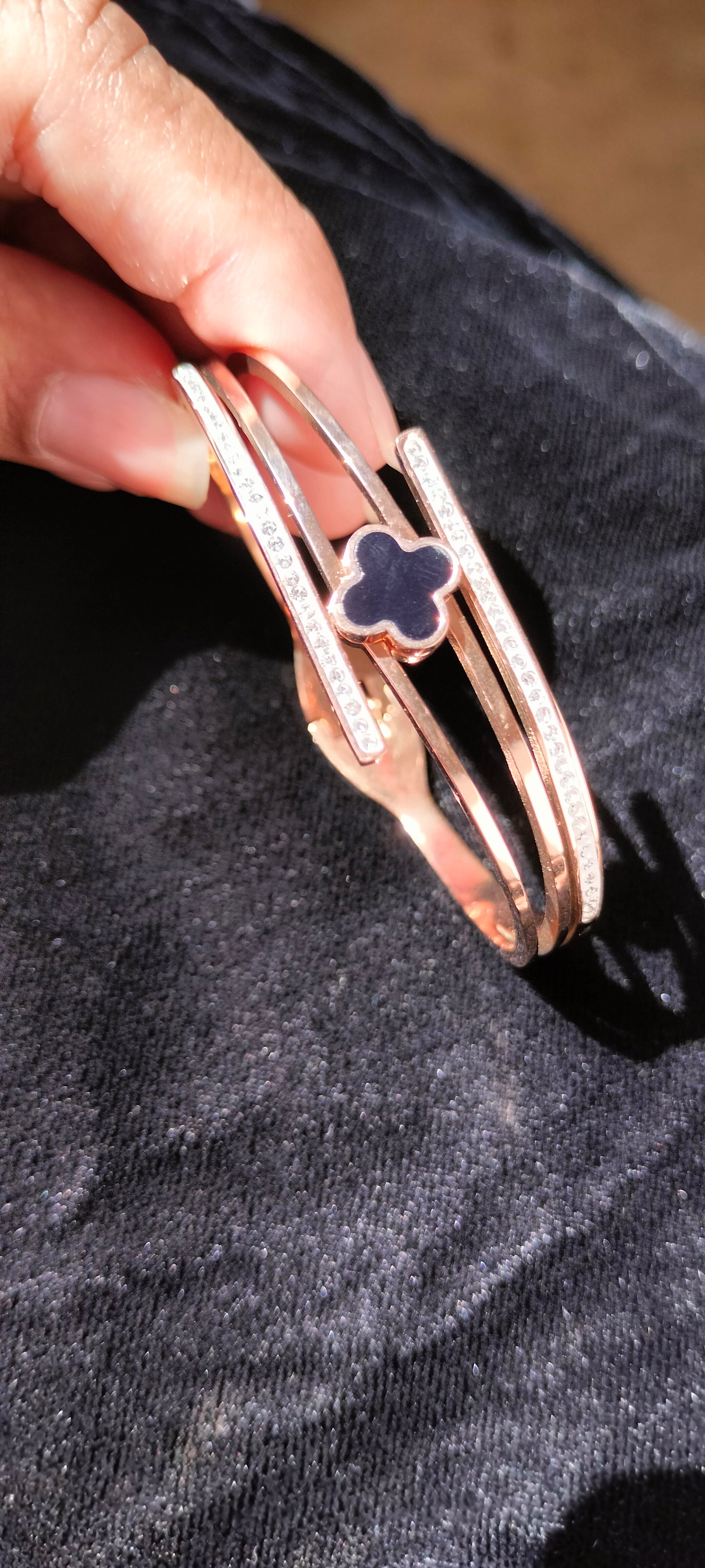 Titanium RoseGold Bracelet Clovar-12
