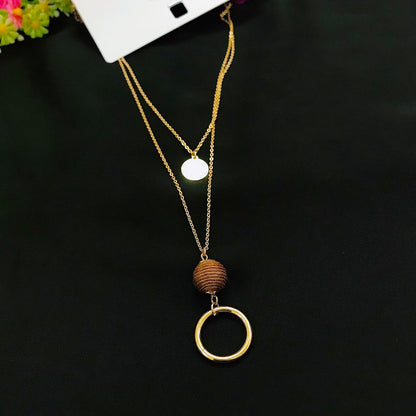 Two Layer beads coin Necklace