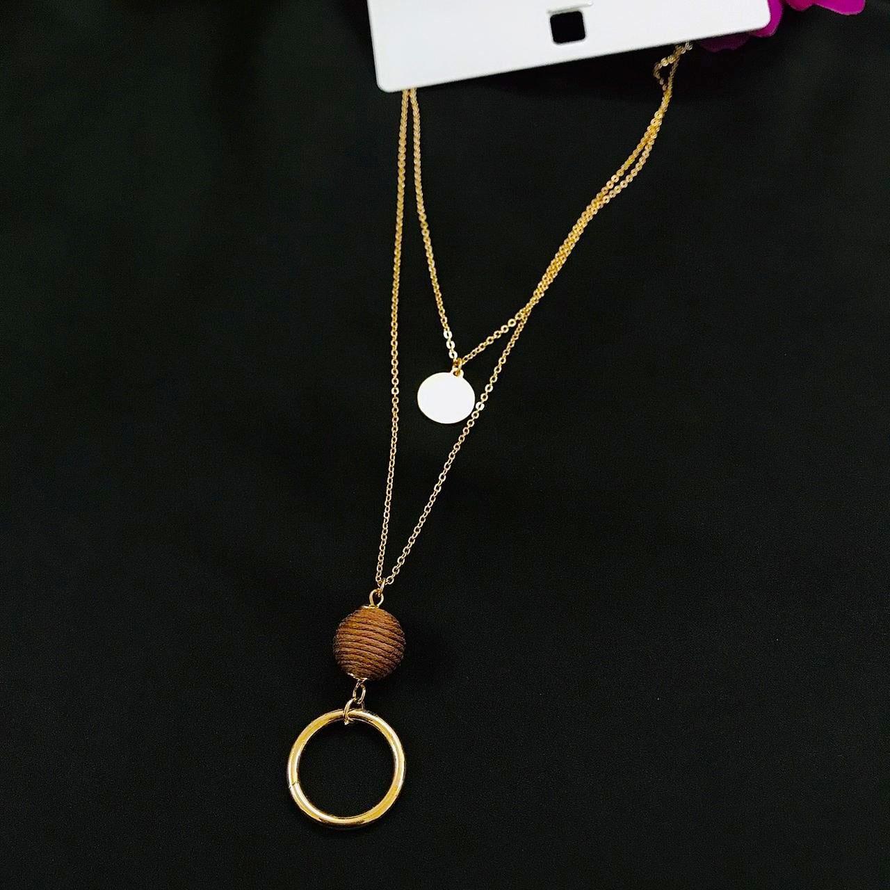 Two Layer beads coin Necklace