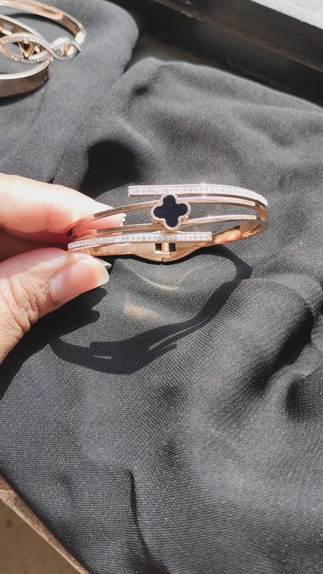 Titanium RoseGold Bracelet Clovar-12