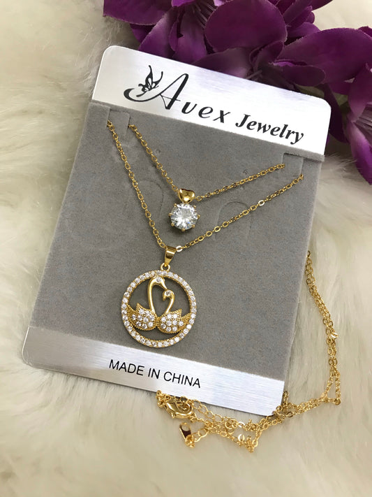 Goose golden  double pendant