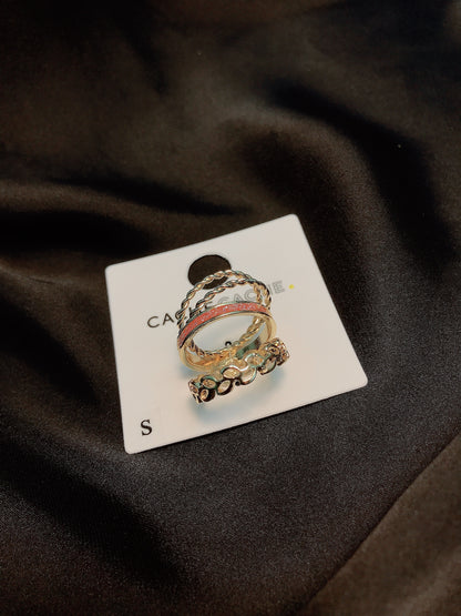 4pcs Golden Ring Set