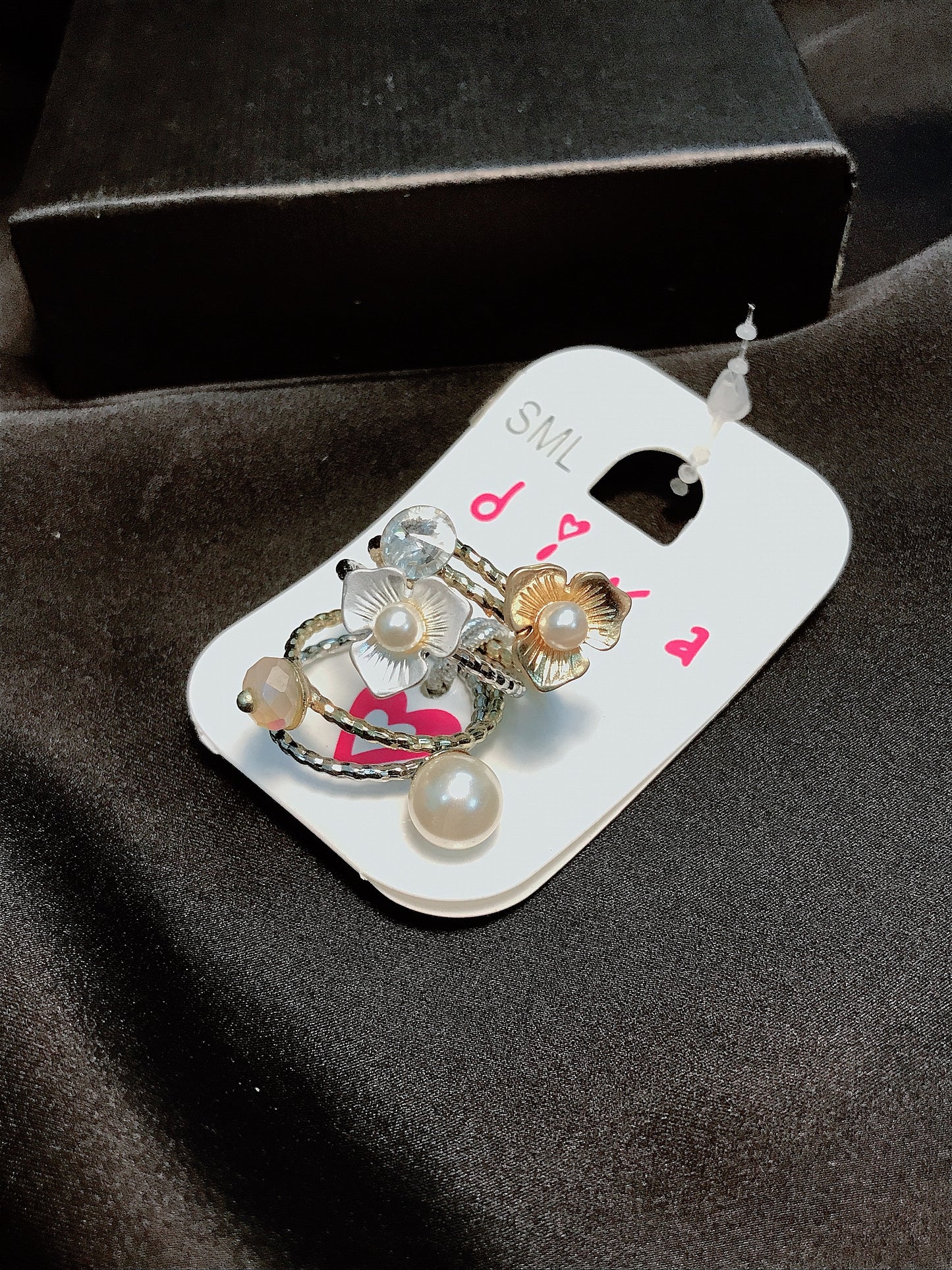 Multi Flower Ring Set