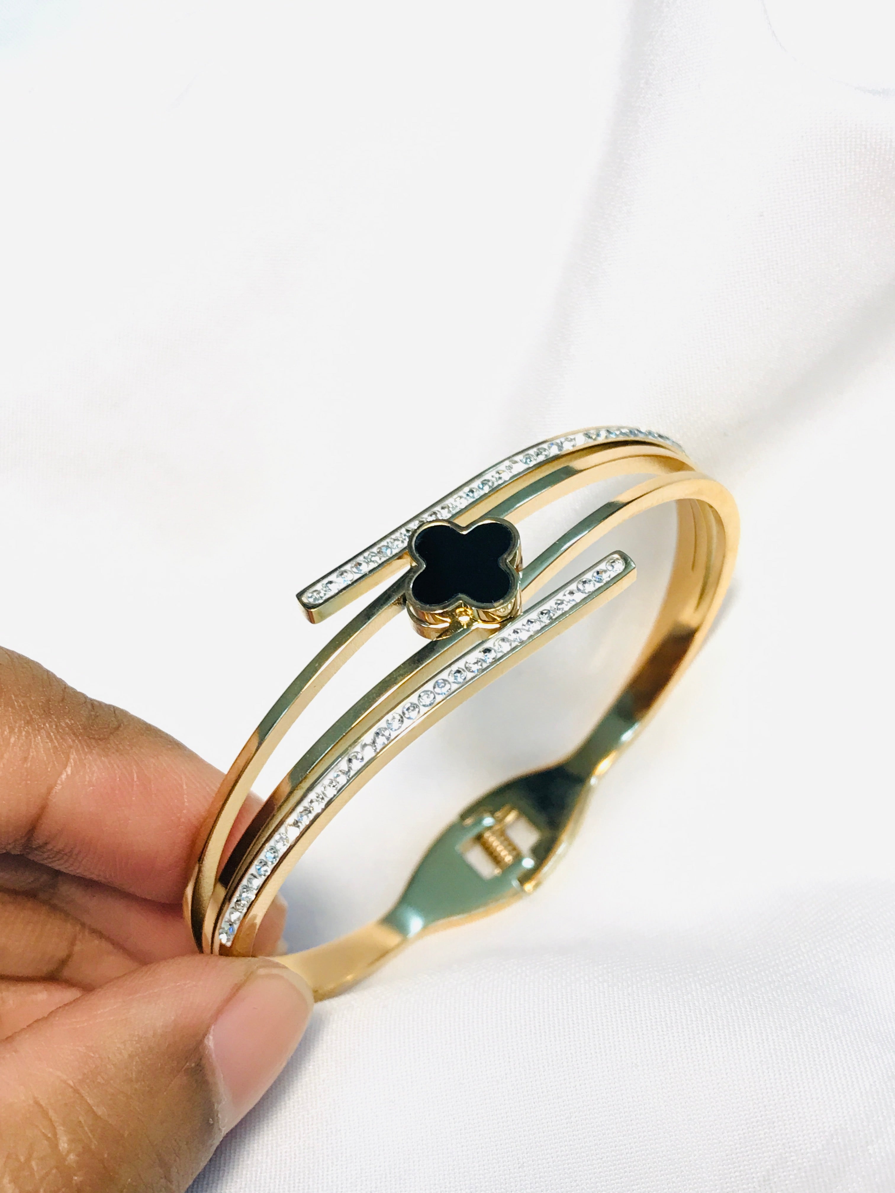 Titanium RoseGold Bracelet Clovar-12