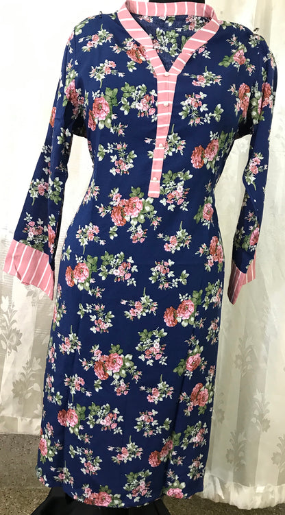 Blue garden kurti