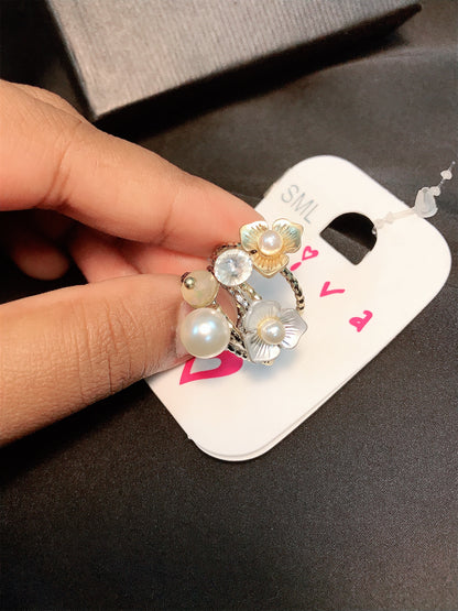 Multi Flower Ring Set