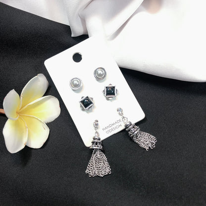 Silver Antique Tassel Stud Set