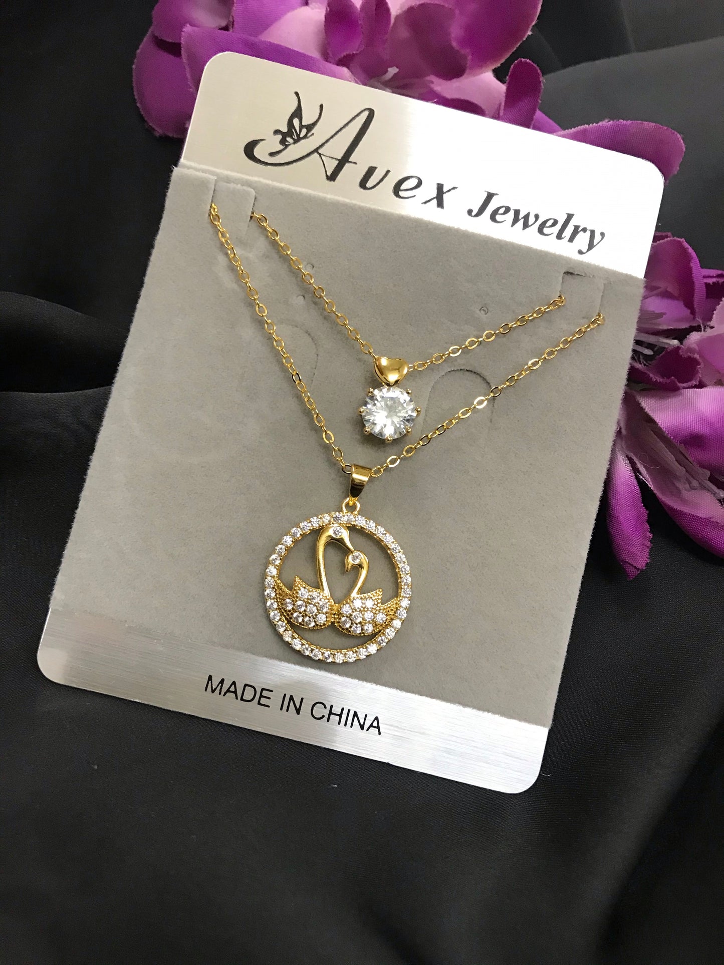 Goose golden  double pendant