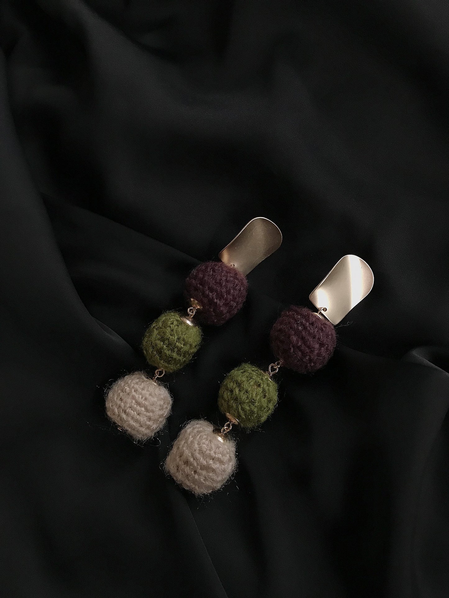 Jute Pom Ball Earring