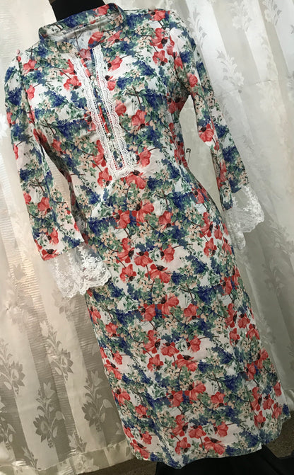 Floral cotton kurti