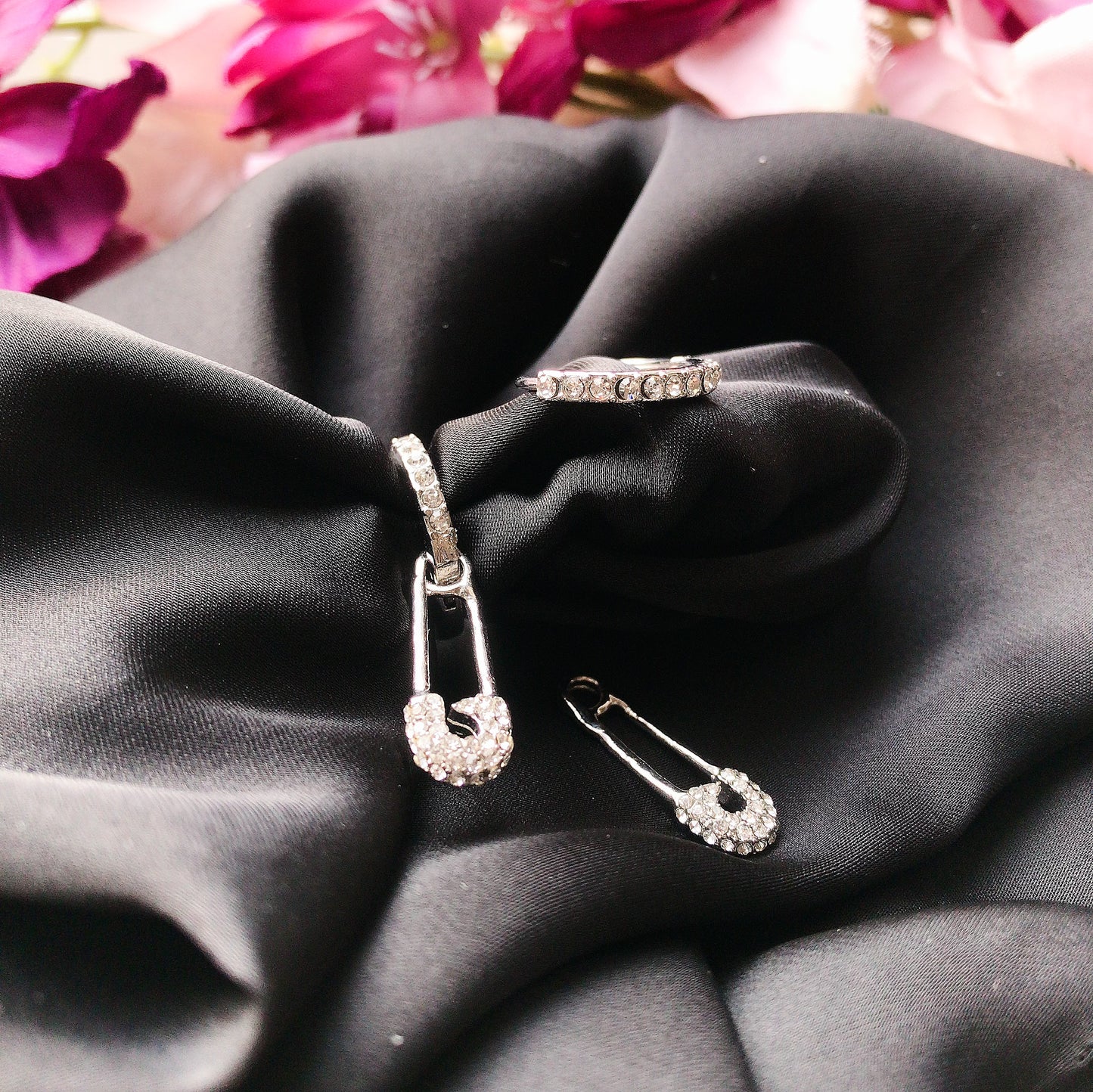 Silver Safetypin Earrings