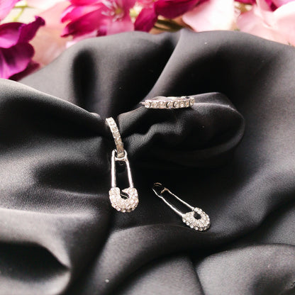 Silver Safetypin Earrings