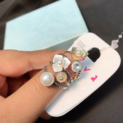 Multi Flower Ring Set