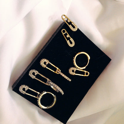 Silver Safetypin Earrings