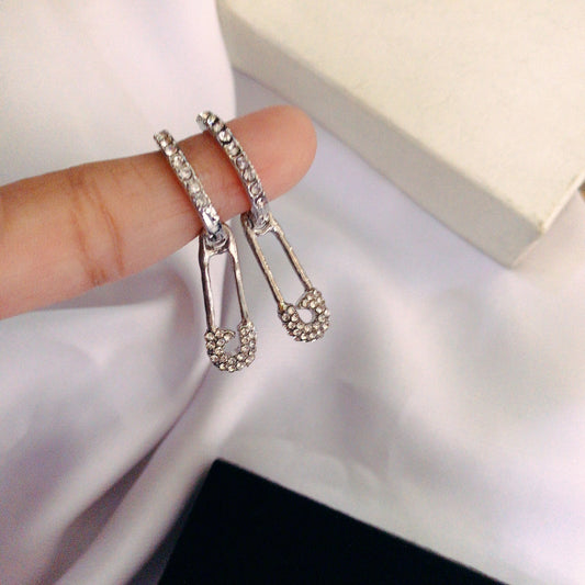 Silver Safetypin Earrings