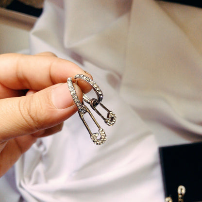 Silver Safetypin Earrings