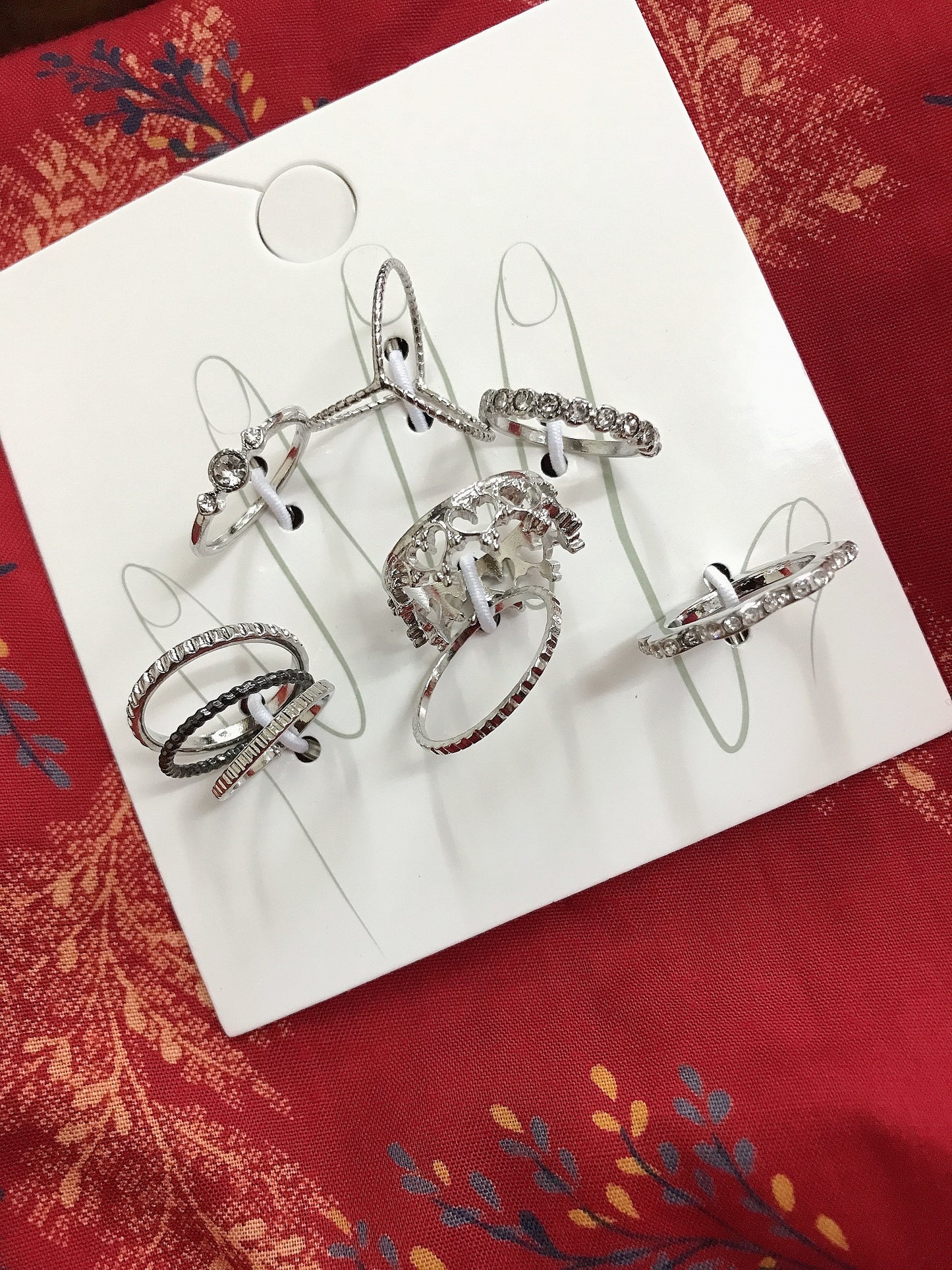 Silver Crown Ring Set