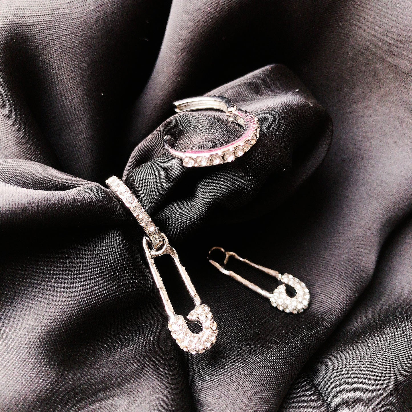 Silver Safetypin Earrings