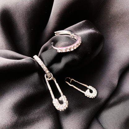 Silver Safetypin Earrings