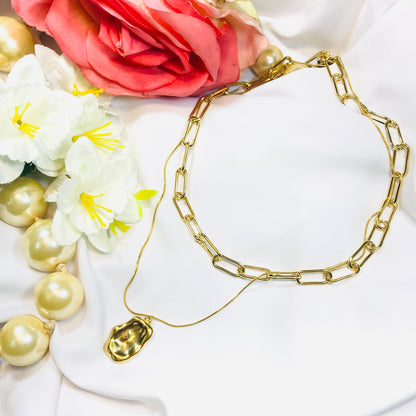 Uncut Shackle Stainless Necklace