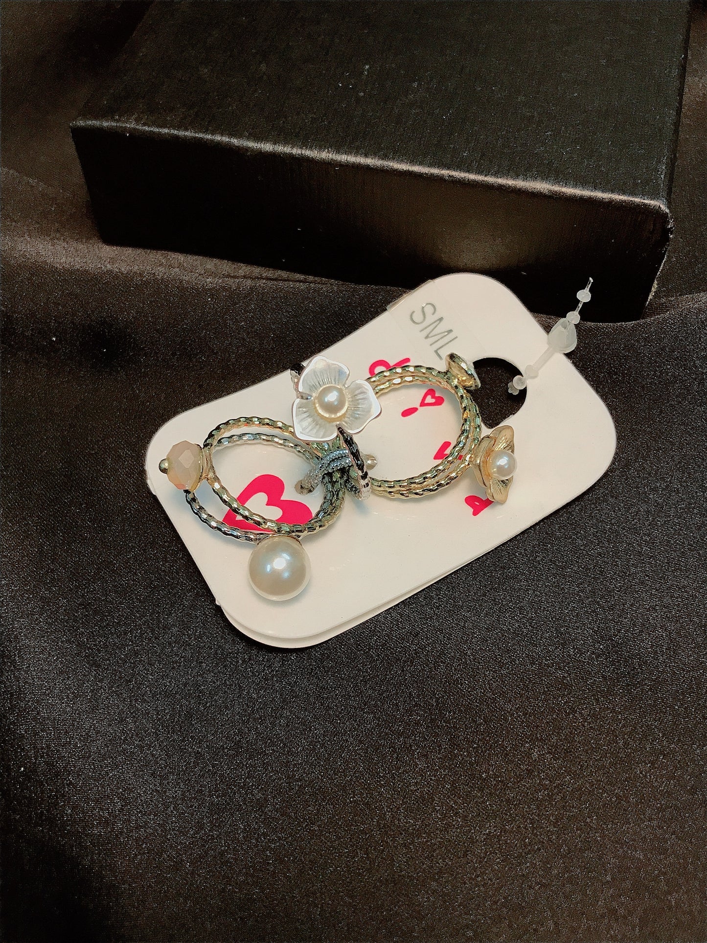 Multi Flower Ring Set