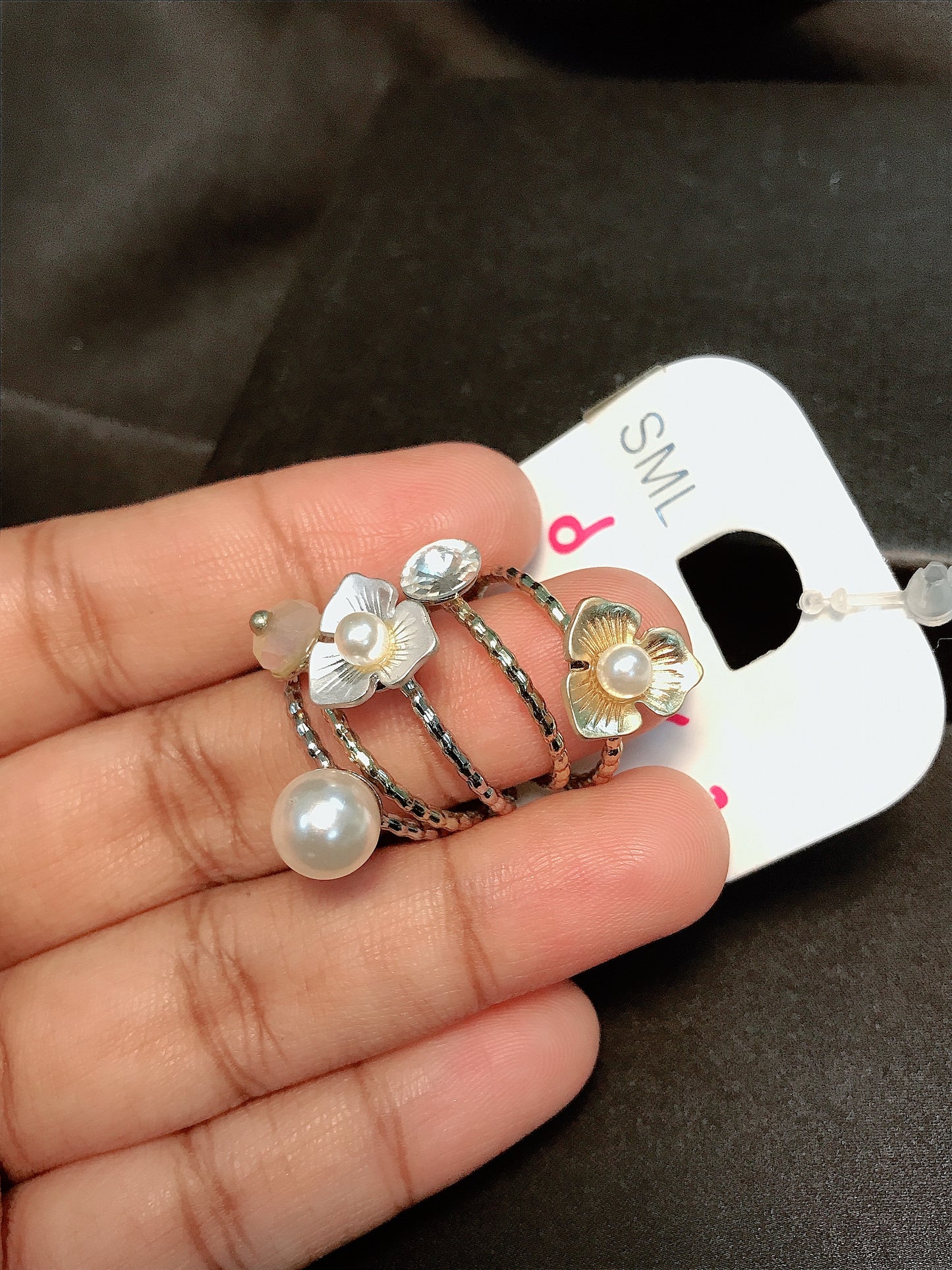 Multi Flower Ring Set