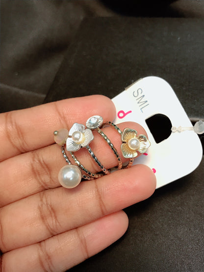 Multi Flower Ring Set