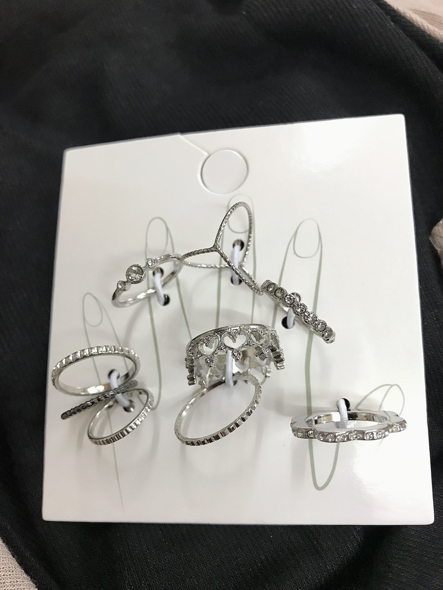 Silver Crown Ring Set