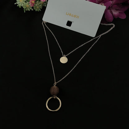 Two Layer beads coin Necklace