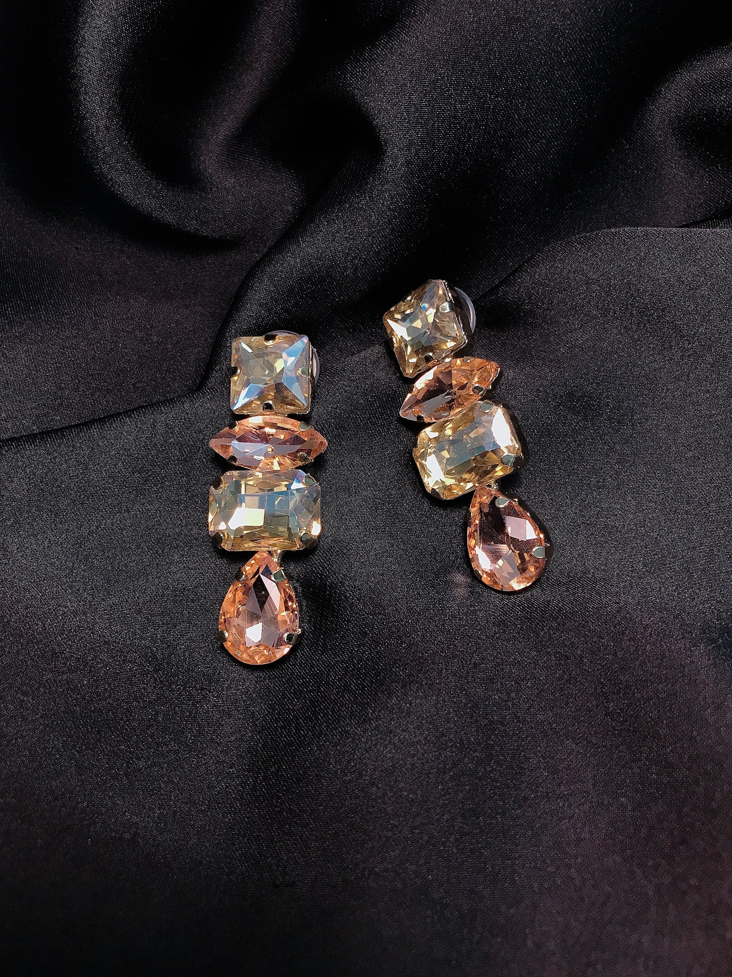 Peach Emerald  Stone Earring