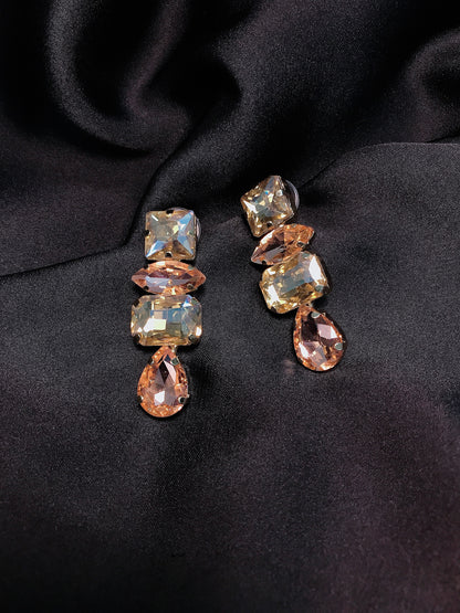 Peach Emerald  Stone Earring