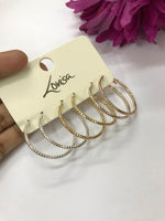 Load image into Gallery viewer, 3 pair hoop set 115
