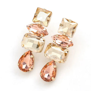 Peach Emerald  Stone Earring