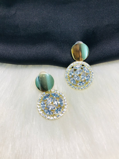 Double Circle Crystal Earring