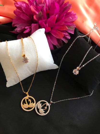 Goose golden  double pendant