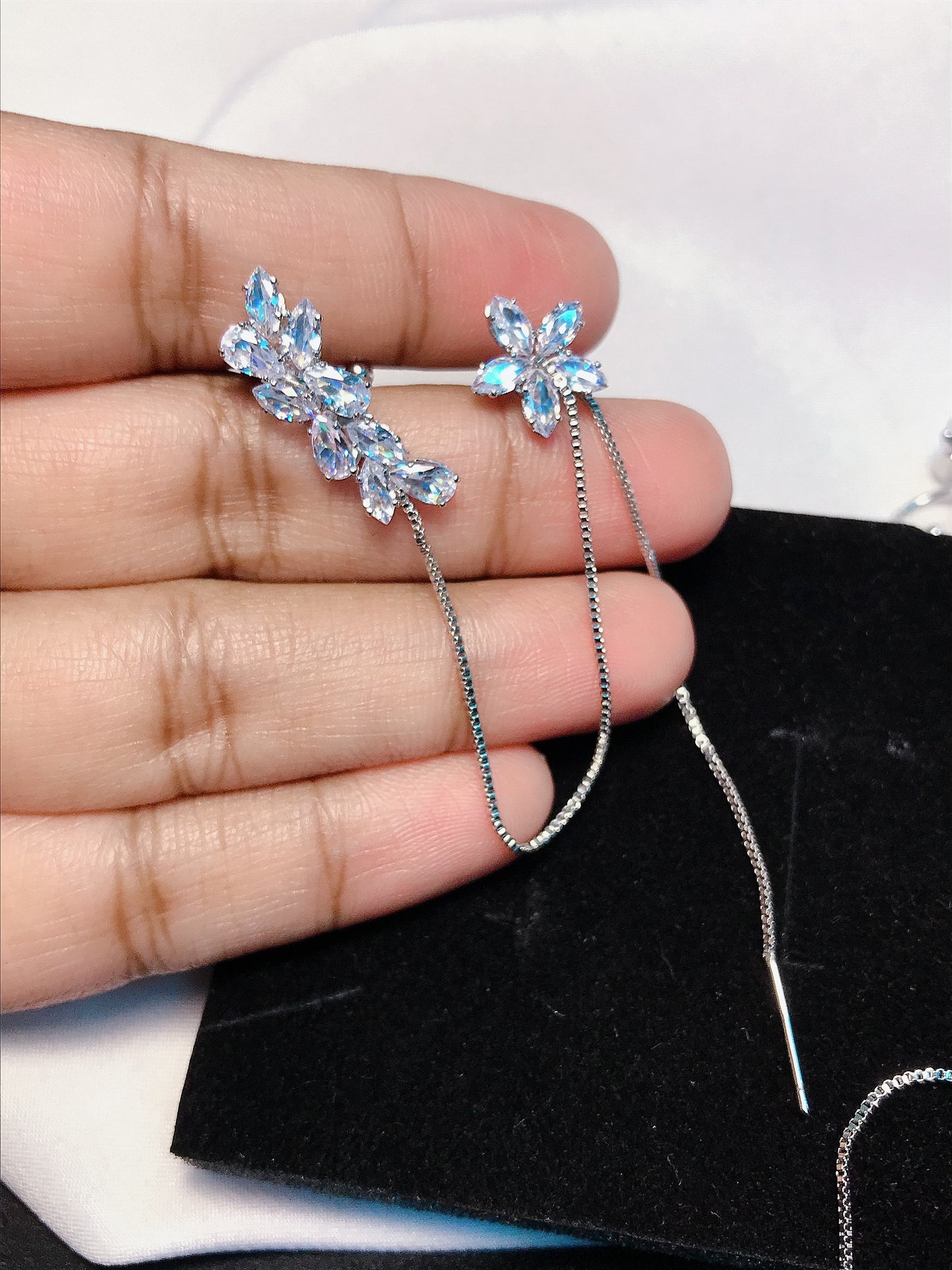 Zircon Cuff Earrings