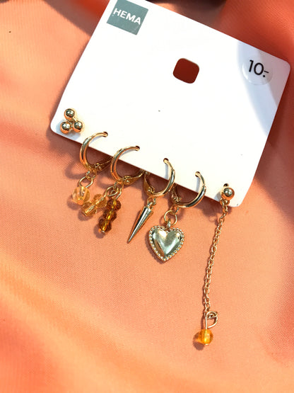 Mismatch Earring Chain Set