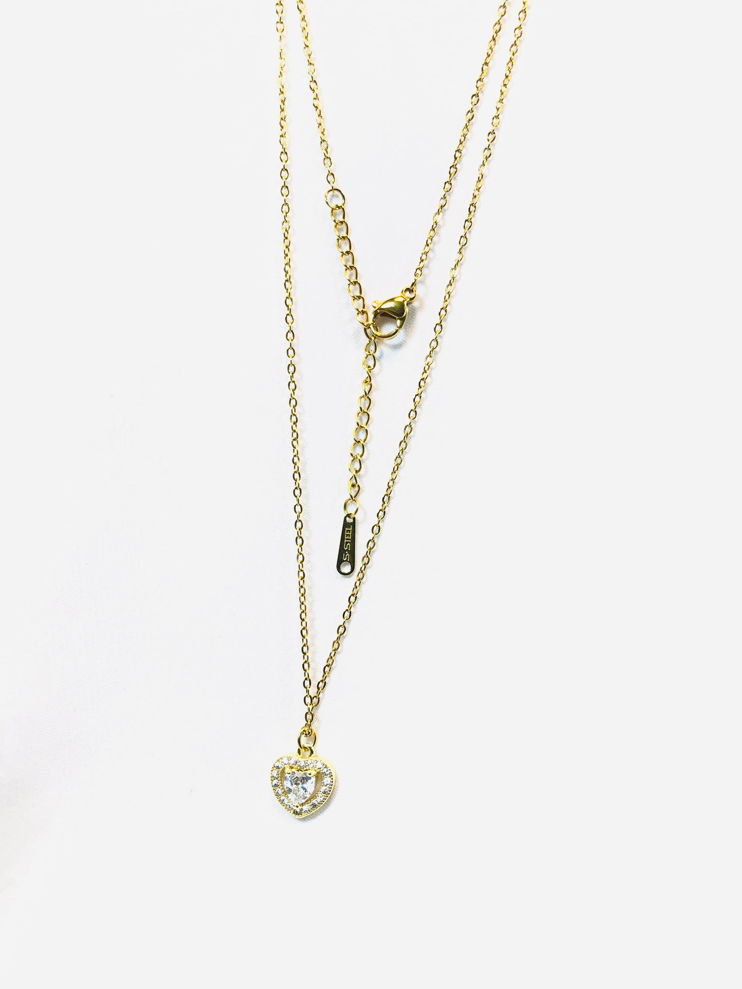 Golden Heart Zircon Pendant