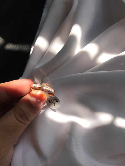 Rose Gold Titanium Belt Design Ring