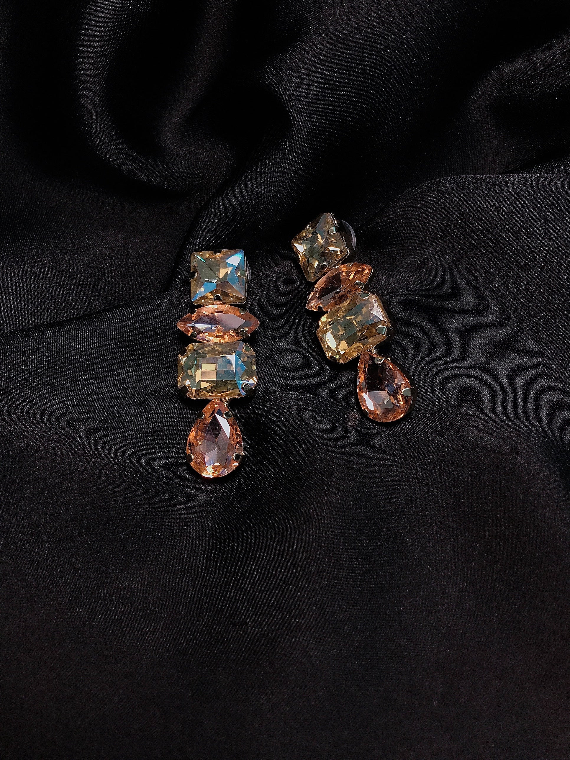 Peach Emerald  Stone Earring