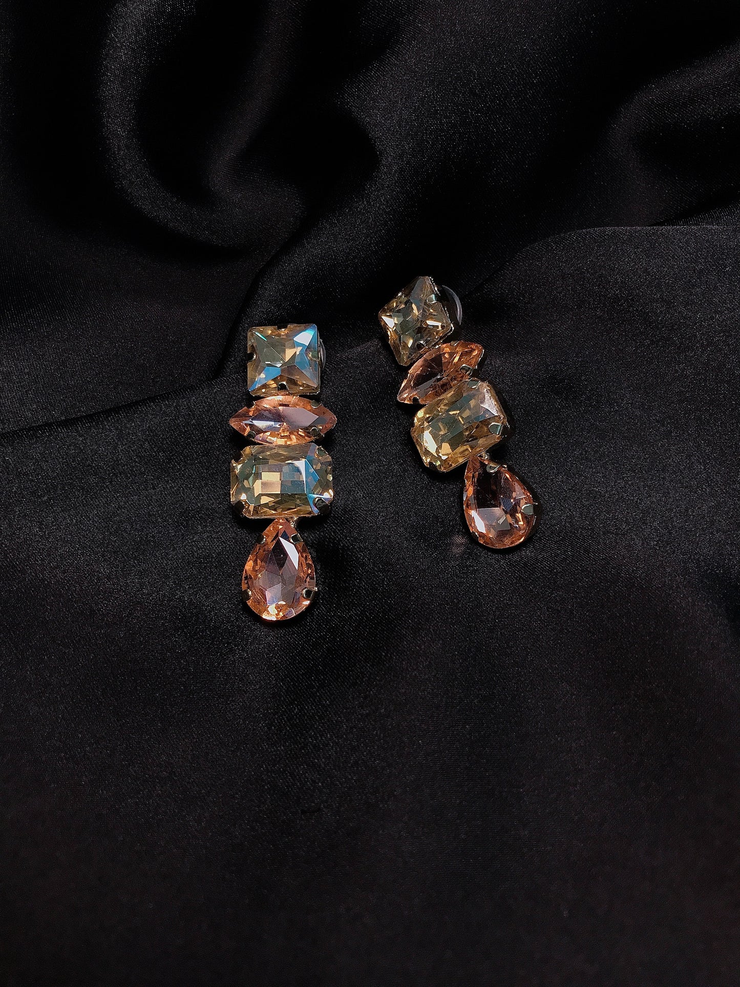 Peach Emerald  Stone Earring