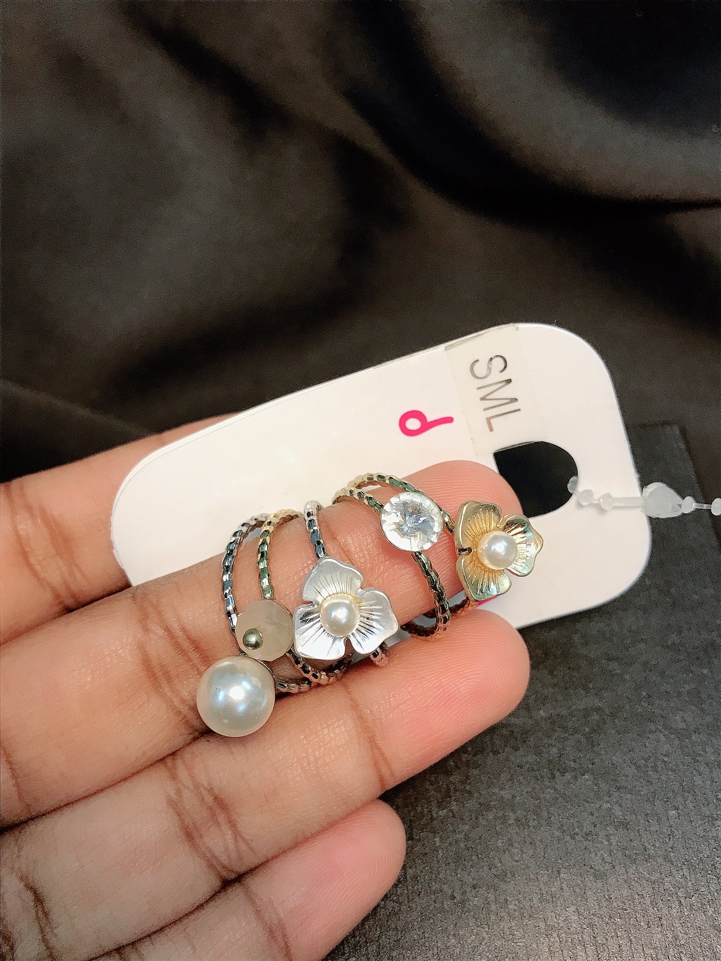 Multi Flower Ring Set