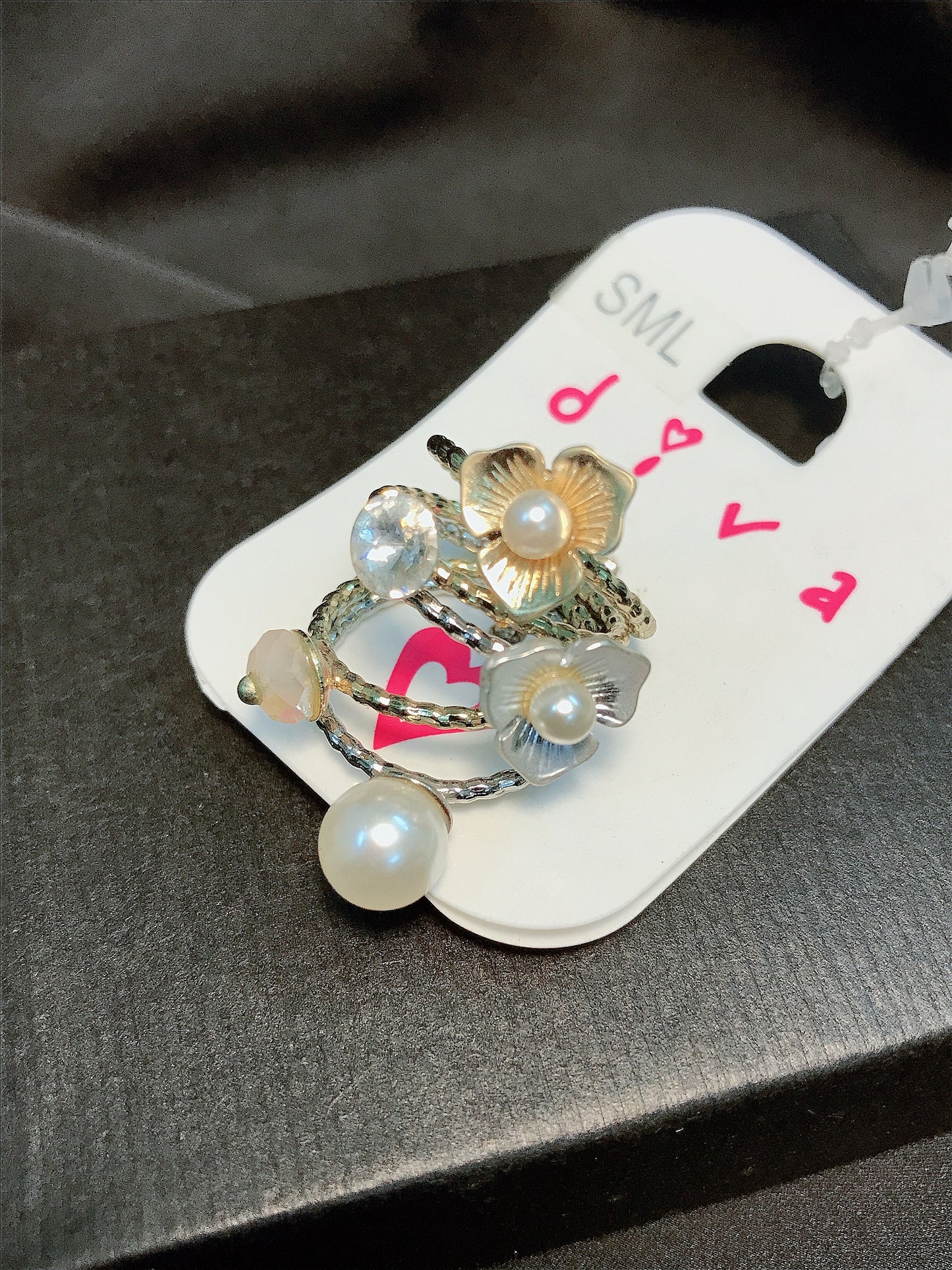 Multi Flower Ring Set