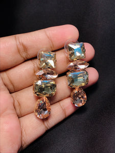 Peach Emerald  Stone Earring